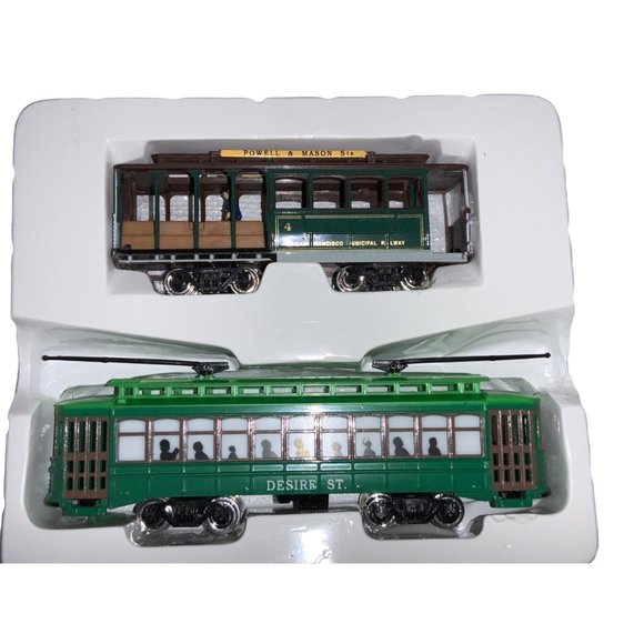 HO scale, Classic Streetcars Toy w/Orig Box, 2 Cars-Desire St Powell & Mason ST. - Picture 2 of 16